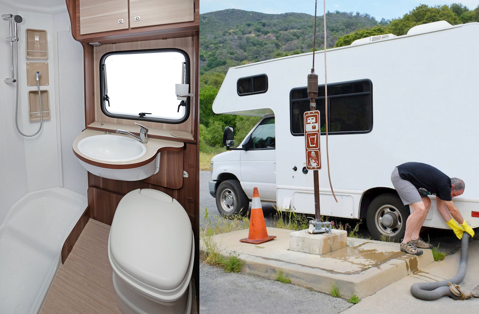 Portable RV/camper toilet and holding tank setup in Bellefonte, Pennsylvania