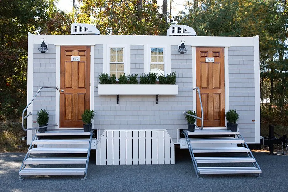 Wedding restroom units discretely staged at a venue in Bellefonte, Pennsylvania